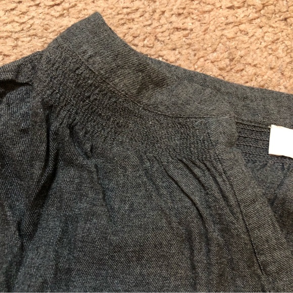 Loft Womans Top SP Grey Rayon Solid 3/4 Sleeve V-neck Balloon Sleeve India - Picture 4 of 7